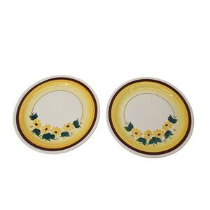 2 Vernon Kilns Brown Eyed Susan Dinner Plate Vernonware 93790